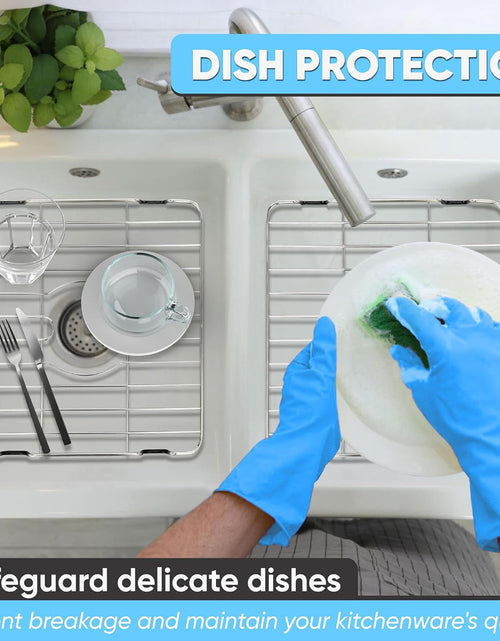 Load image into Gallery viewer, Kitchen Sink Protector, Stainless Steel Grid Design: 23”W X 14-3/8”L Extra Large Sink Rack - Handy In-Sink Dish Drying Rack - Fits Farmhouse Sink, Large and Extra-Large Sinks
