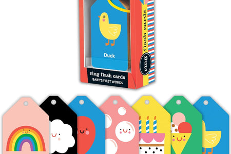 Baby'S First Words Flash Cards – 26 Double-Sided Word Flash Cards on a Reclosable Plastic Ring, Learning Game for Babies and Toddlers Ages 3 to 5, Multicolor