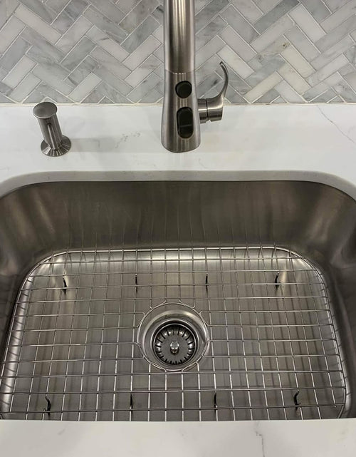 Load image into Gallery viewer, Kitchen Sink Protector, Stainless Steel Grid Design: 23”W X 14-3/8”L Extra Large Sink Rack - Handy In-Sink Dish Drying Rack - Fits Farmhouse Sink, Large and Extra-Large Sinks
