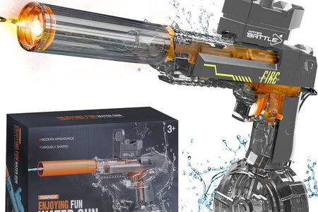 Electric Water Blaster with LED Lights, Water Shooter Powerful Squirt Water Pistol for Kids/Aldults, Long Range Shoot Reach 26-35Ft, High Powered IP67 Waterproof for Summer, Outdoor,Party,Birthday Gift, Swimming Pools Toy